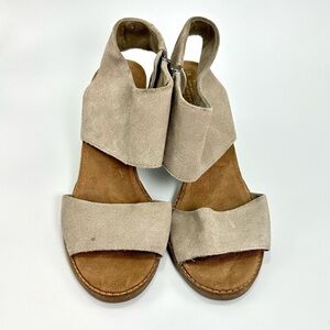 toms majorca grey suede sandals size 8